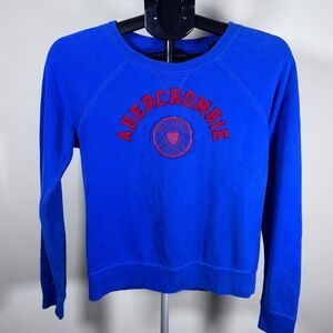 Abercrombie & Fitch Kids Blue Crewneck Sweatshirt Logo Graphic Pullover